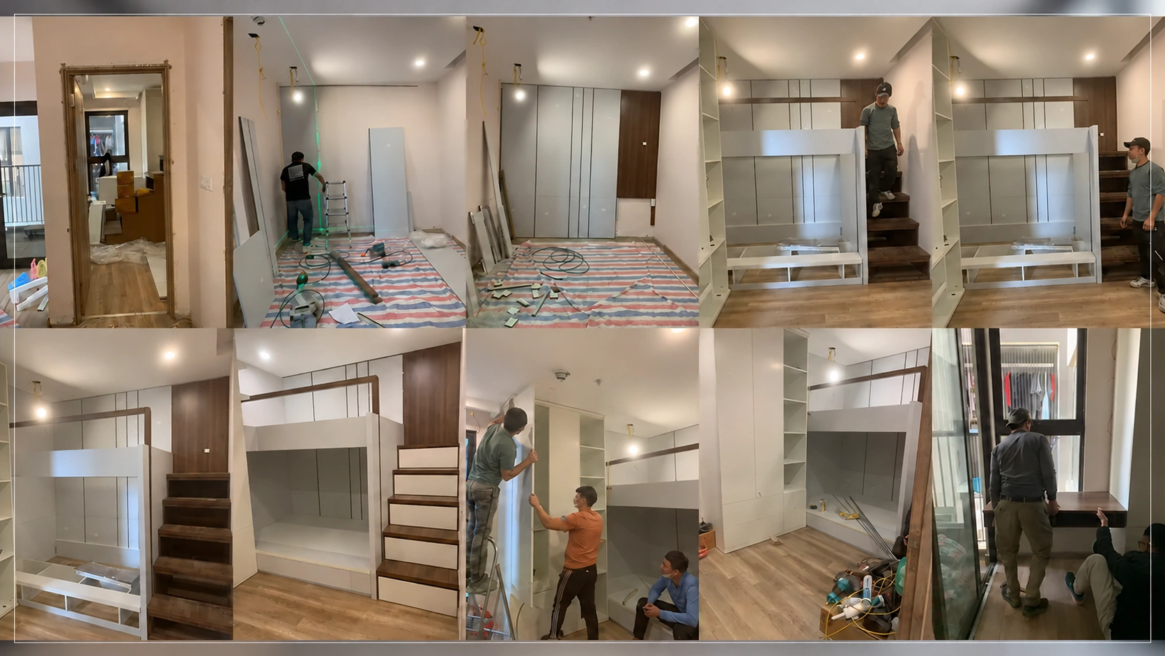 Các bước lắp giường tầng, tủ áo và bàn học phòng ngủ trẻ em