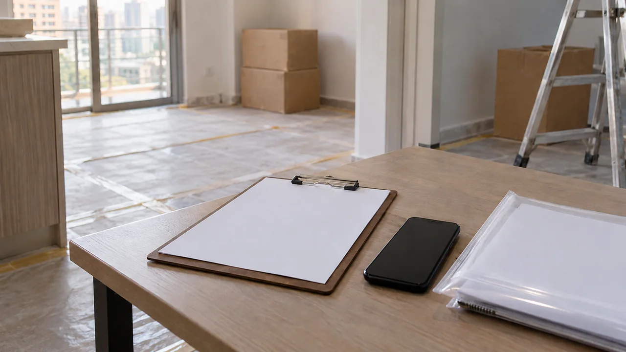 Minh họa clipboard và điện thoại để ghi nhận hồ sơ tại phòng đang hoàn thiện